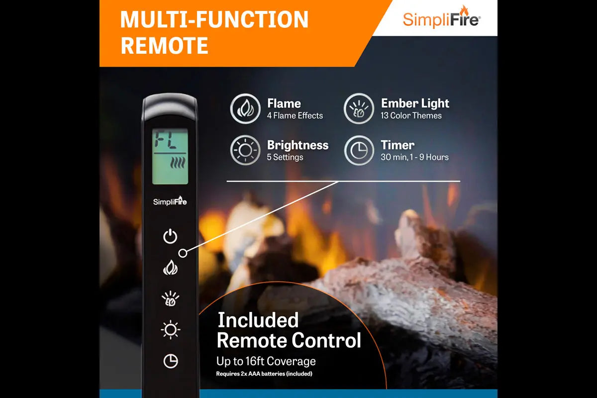 SimpliFire Forum 55'' Outdoor Recessed Built-in Electric Fireplace SimpliFire
