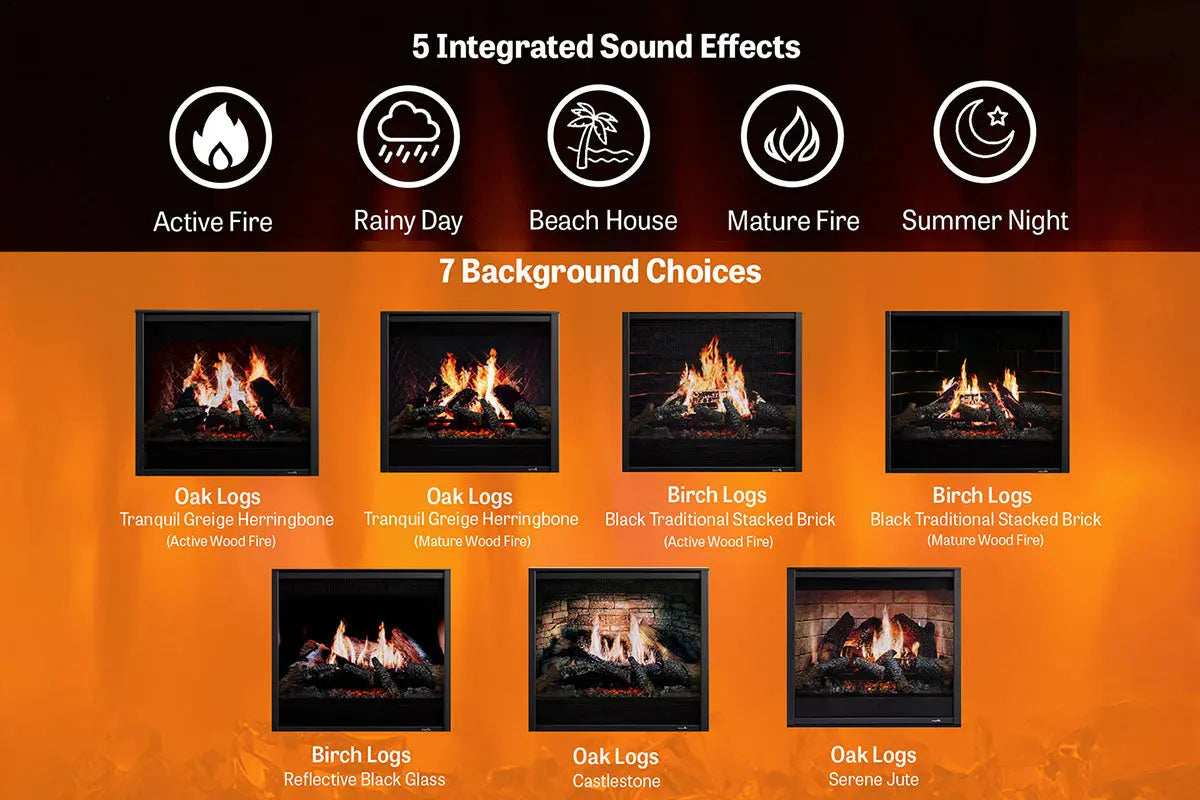 SimpliFire Inception 36'' Traditional Smart Electric Fireplace | Chateau Forge Front SimpliFire