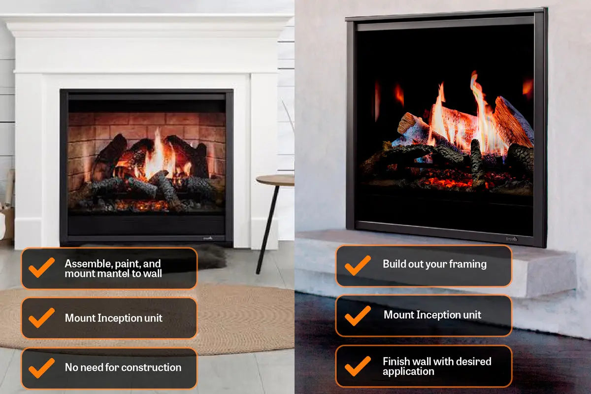 SimpliFire Inception 36'' Traditional Smart Electric Fireplace | Folio Front SimpliFire