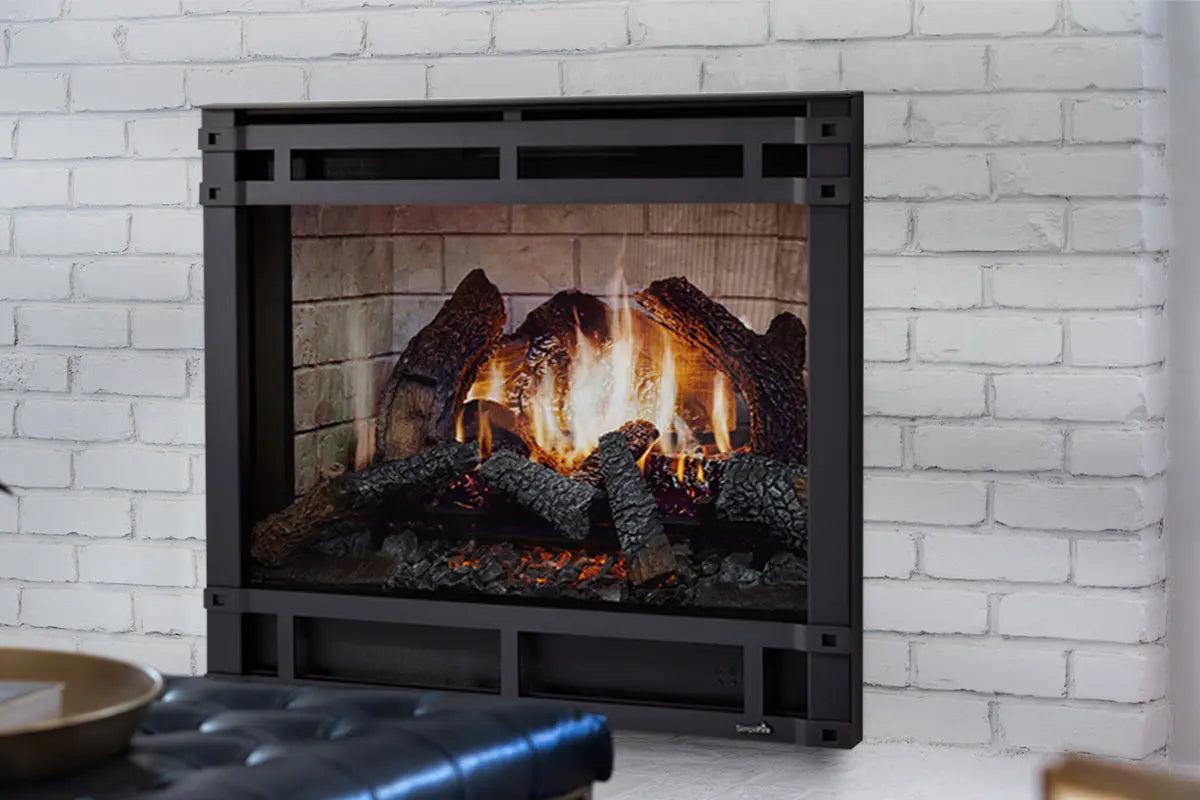SimpliFire Inception 36'' Traditional Smart Electric Fireplace | Halston Front SimpliFire