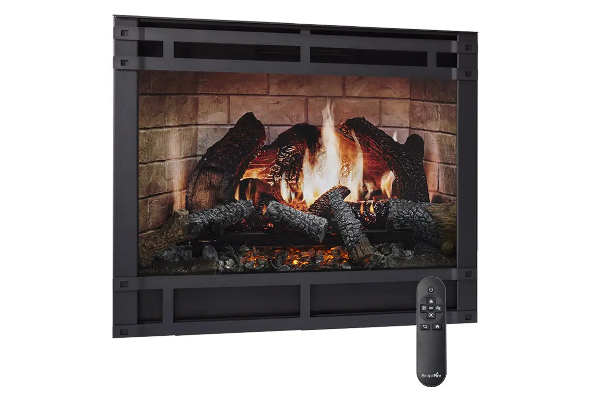 SimpliFire Inception 36'' Traditional Smart Electric Fireplace | Halston Front SimpliFire