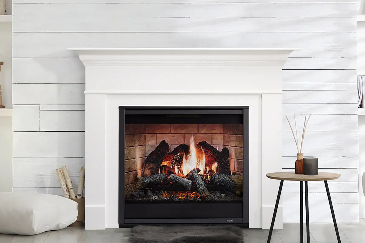 SimpliFire Inception 36" Virtual Fireplace | Wescott Mantel Package | Folio Front SimpliFire