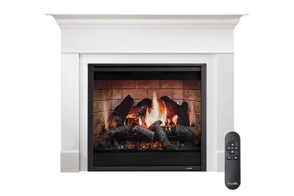 SimpliFire Inception 36" Virtual Fireplace | Wescott Mantel Package | Folio Front SimpliFire