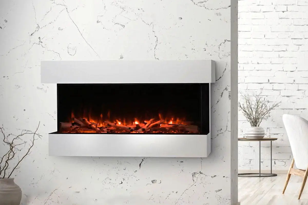 SimpliFire Scion Trinity 50" Electric Fireplace Wall Mount Mantel Package SimpliFire