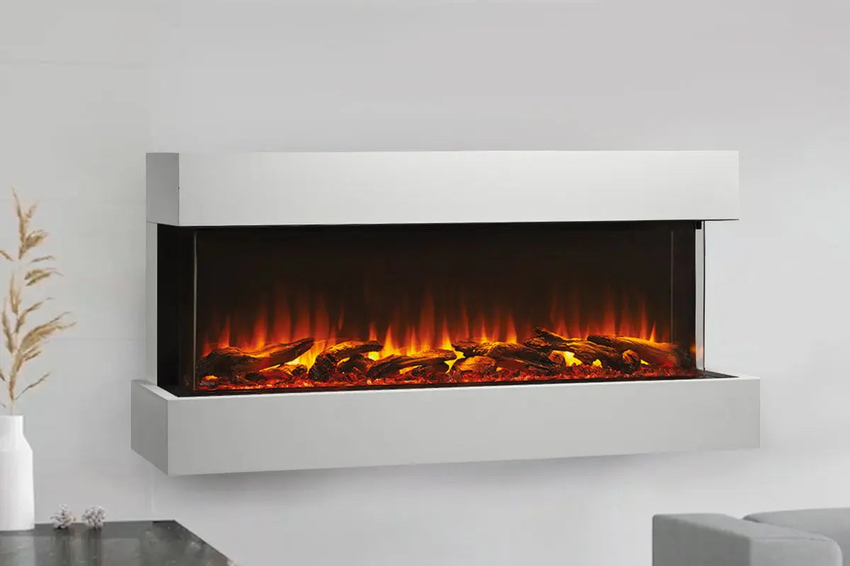 SimpliFire Scion Trinity 62" Electric Fireplace Wall Mount Mantel Package SimpliFire