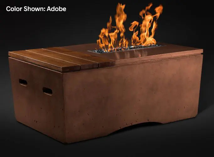 Slick Rock Concrete - Oasis Series 48-Inch Rectangle Fire Table KOF48 Slick Rock Concrete