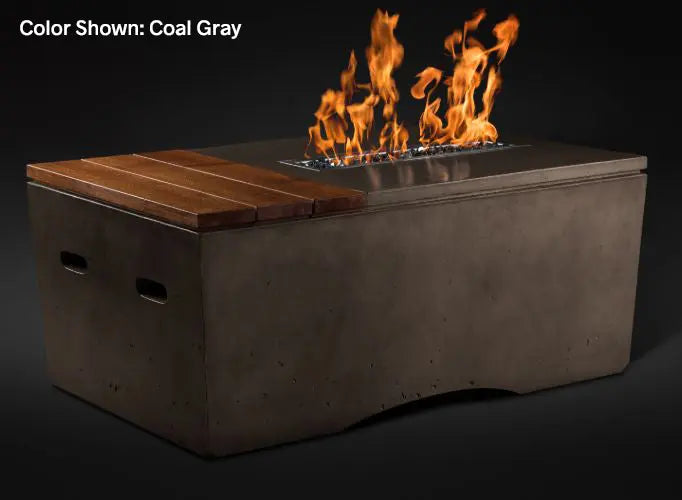 Slick Rock Concrete - Oasis Series 48-Inch Rectangle Fire Table KOF48 Slick Rock Concrete