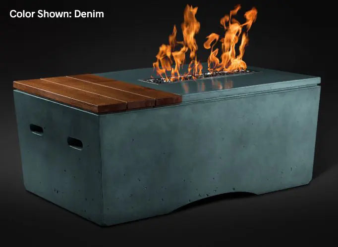 Slick Rock Concrete - Oasis Series 48-Inch Rectangle Fire Table KOF48 Slick Rock Concrete