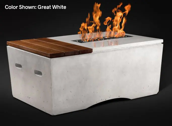 Slick Rock Concrete - Oasis Series 48-Inch Rectangle Fire Table KOF48 Slick Rock Concrete