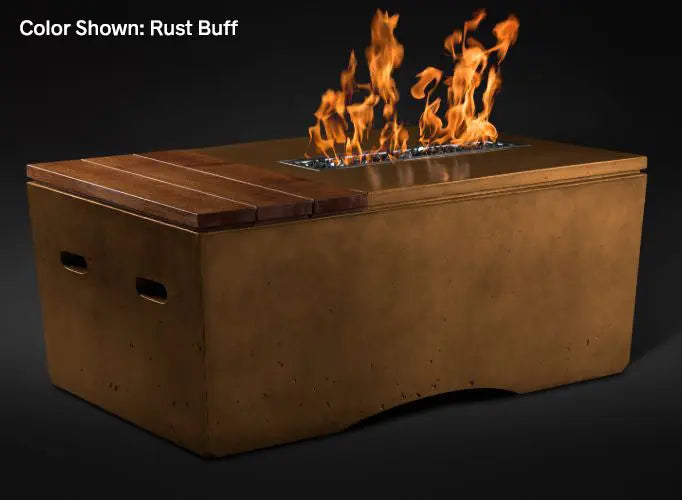 Slick Rock Concrete - Oasis Series 48-Inch Rectangle Fire Table KOF48 Slick Rock Concrete