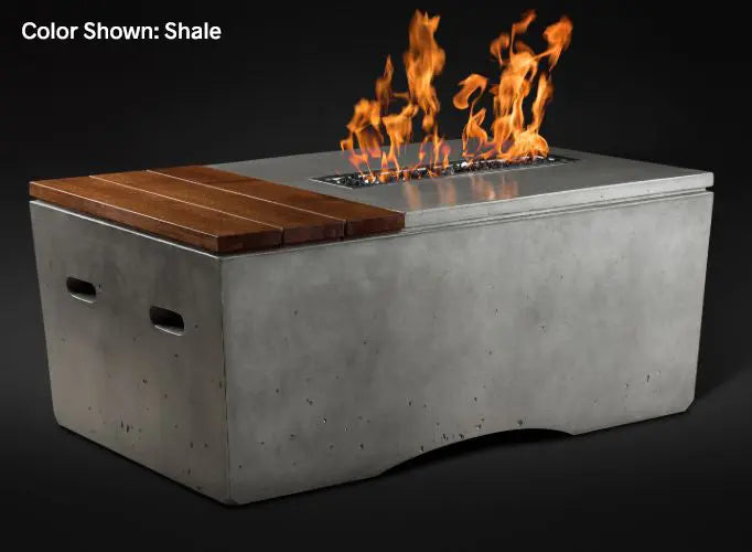 Slick Rock Concrete - Oasis Series 48-Inch Rectangle Fire Table KOF48 Slick Rock Concrete