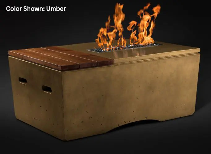 Slick Rock Concrete - Oasis Series 48-Inch Rectangle Fire Table KOF48 Slick Rock Concrete
