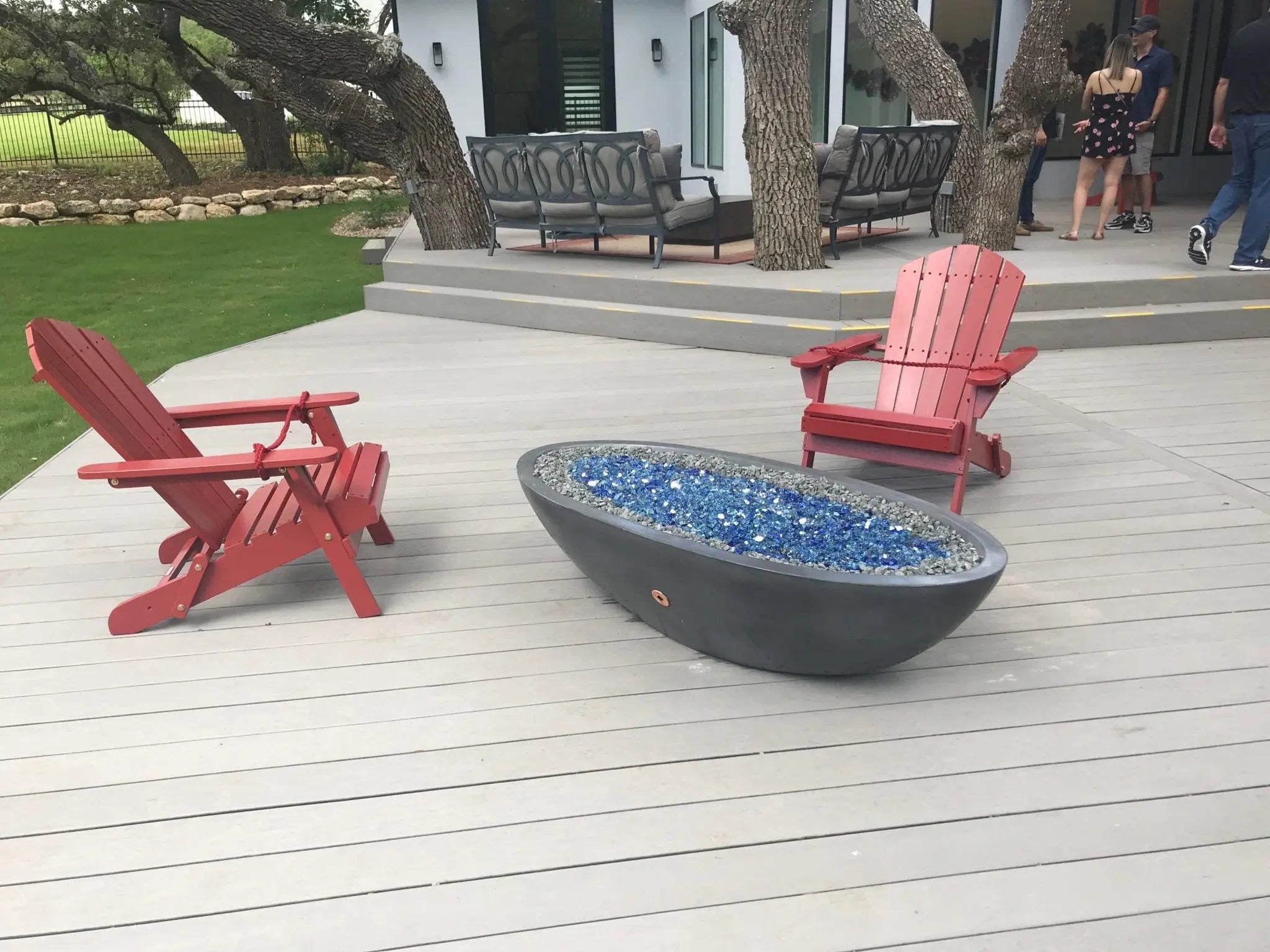 Slick Rock Concrete - Oasis Series 60-Inch Oval Fire Bowl KOF60 Slick Rock Concrete
