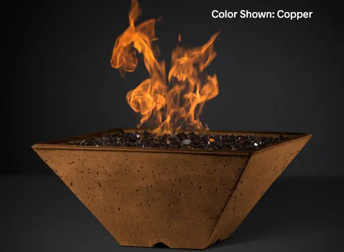Slick Rock Concrete - RidgeLine Series Square Fire Bowl - Match Lit Slick Rock Concrete
