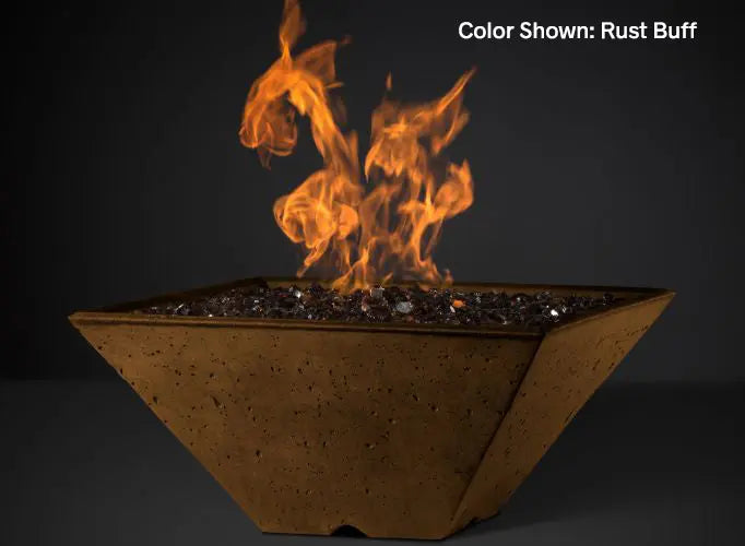 Slick Rock Concrete - RidgeLine Series Square Fire Bowl - Match Lit Slick Rock Concrete