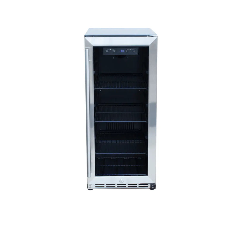 Summerset 15" Outdoor Refrigerator with Glass Door Stainless Steel - Agent BBQ