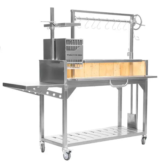 Tagwood BBQ Fully Assembled Argentine Santa Maria Wood Fire & Charcoal Grill - All Stainless Steel - BBQ03SSF Tagwood BBQ
