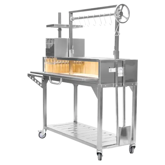 Tagwood BBQ Fully Assembled Argentine Santa Maria Wood Fire & Charcoal Grill - All Stainless Steel - BBQ03SSF Tagwood BBQ