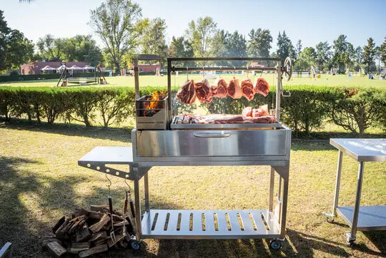 Tagwood BBQ Fully Assembled Argentine Santa Maria Wood Fire & Charcoal Grill - All Stainless Steel - BBQ03SSF Tagwood BBQ