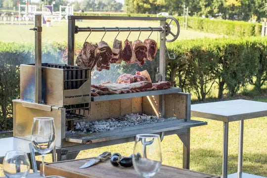 Tagwood BBQ Fully Assembled Argentine Santa Maria Wood Fire & Charcoal Grill - All Stainless Steel - BBQ03SSF Tagwood BBQ