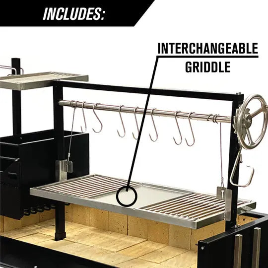 Tagwood BBQ Fully Assembled Argentine Santa Maria Wood Fire & Charcoal Grill - BBQ03SIF Tagwood BBQ