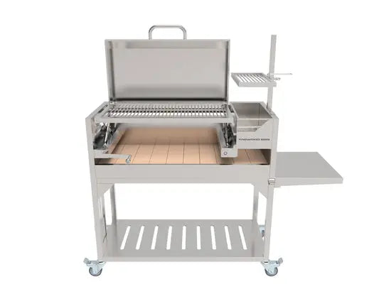 Tagwood BBQ Fully Assembled Argentine Santa Maria Wood Fire & Charcoal Grill with Top Lid - BBQ01SSF Tagwood BBQ