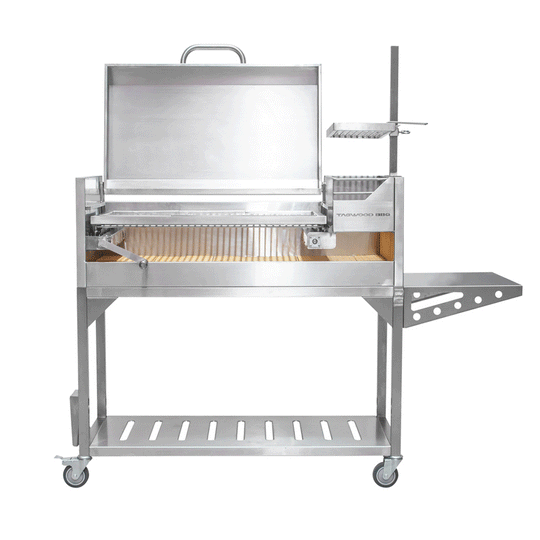 Tagwood BBQ Fully Assembled Argentine Santa Maria Wood Fire & Charcoal Grill with Top Lid - BBQ01SSF Tagwood BBQ
