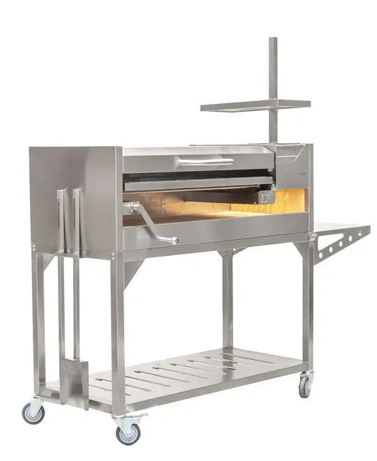 Tagwood BBQ Fully Assembled Argentine Santa Maria Wood Fire & Charcoal Grill with Top Lid - BBQ01SSF Tagwood BBQ
