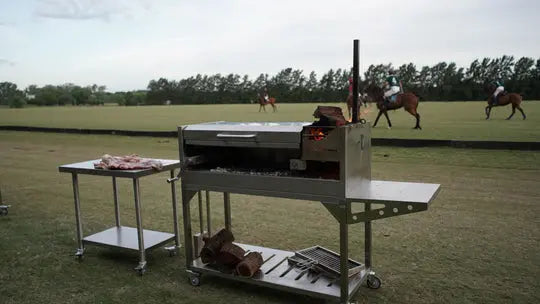 Tagwood BBQ Fully Assembled Argentine Santa Maria Wood Fire & Charcoal Grill with Top Lid - BBQ01SSF Tagwood BBQ