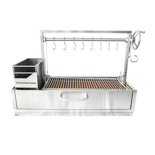 Tagwood BBQ Fully Assembled Built-In Santa Maria Argentine Wood Fire & Charcoal Gaucho Grill - BBQ05SSF Tagwood BBQ