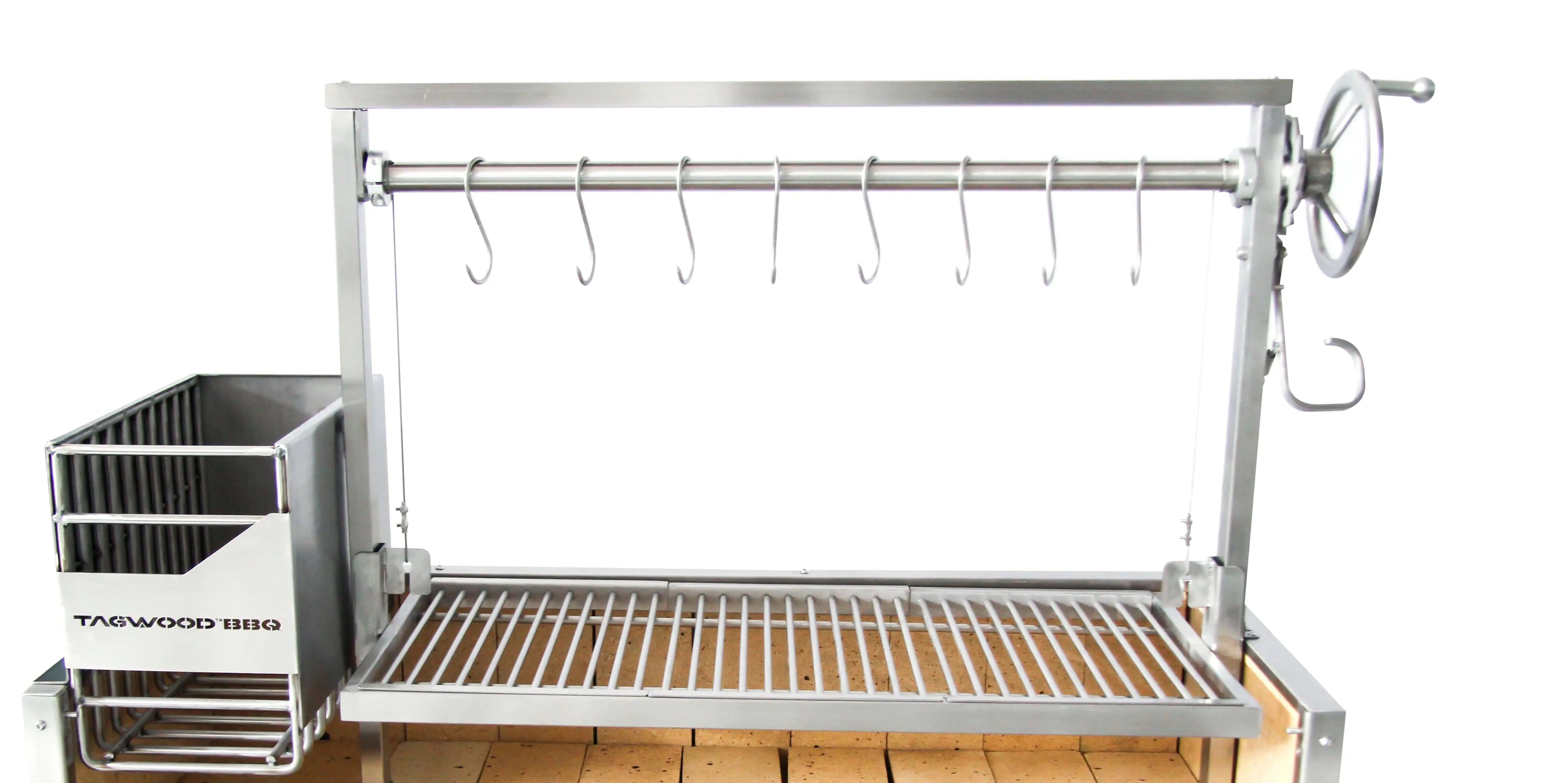 Tagwood BBQ Fully Assembled Built-In Santa Maria Argentine Wood Fire & Charcoal Gaucho Grill - BBQ05SSF Tagwood BBQ