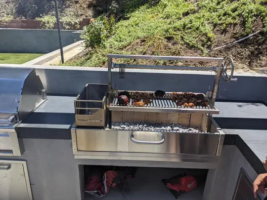 Tagwood BBQ Fully Assembled Built-In Santa Maria Argentine Wood Fire & Charcoal Gaucho Grill - BBQ05SSF Tagwood BBQ