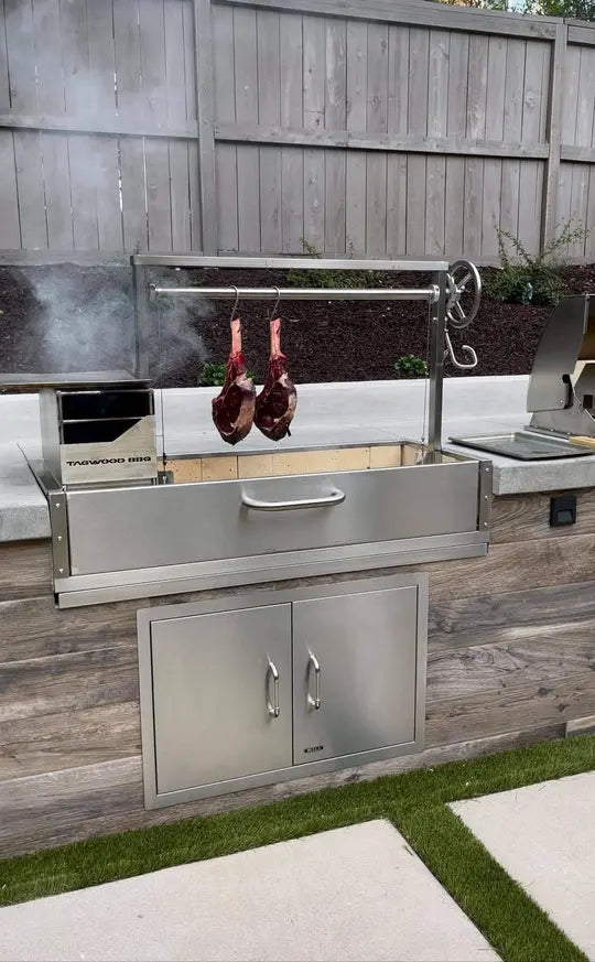 Tagwood BBQ Fully Assembled Built-In Santa Maria Argentine Wood Fire & Charcoal Gaucho Grill - BBQ05SSF Tagwood BBQ