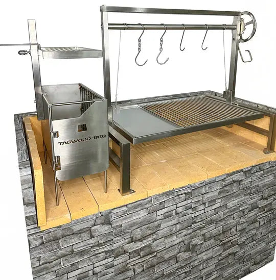 Tagwood BBQ Insert Style Argentine Santa Maria Wood Fire & Charcoal Grill - BBQ09SS Tagwood BBQ