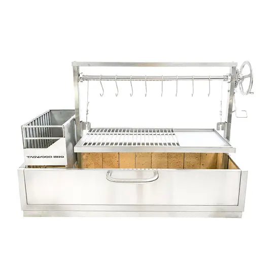 Tagwood BBQ XL Built-In Argentine Santa Maria Wood Fire & Charcoal Grill - BBQ25SS Tagwood BBQ