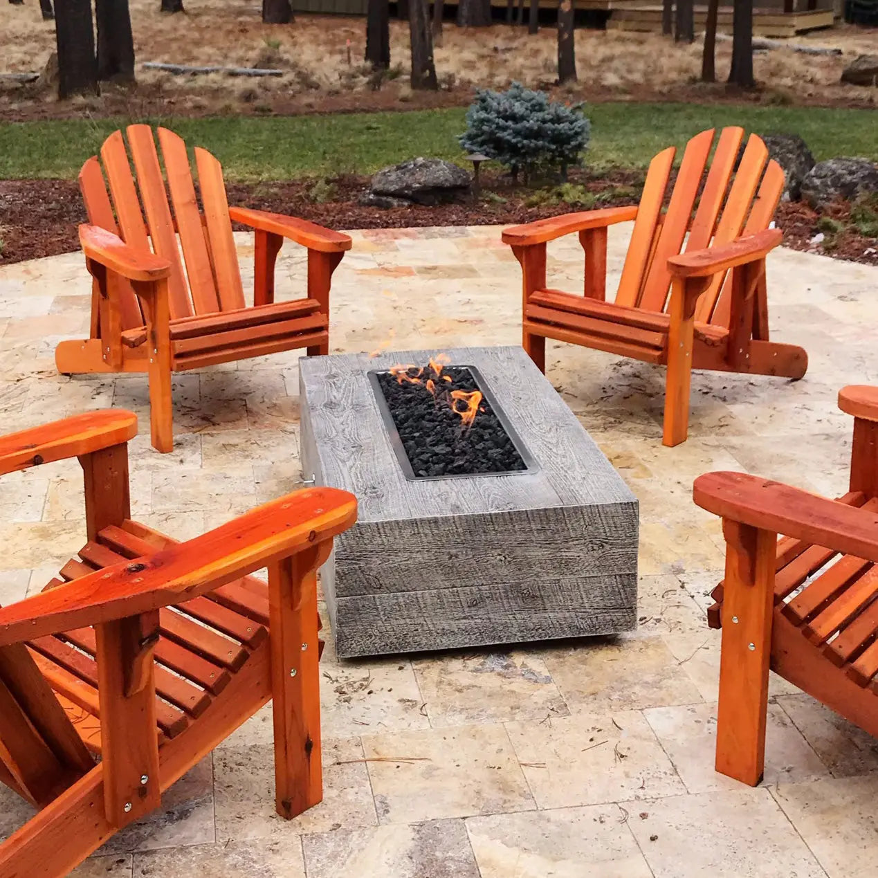 The Outdoor Plus Coronado Wood Grain Fire Pit 60" - OPT-COR60 The Outdoor Plus