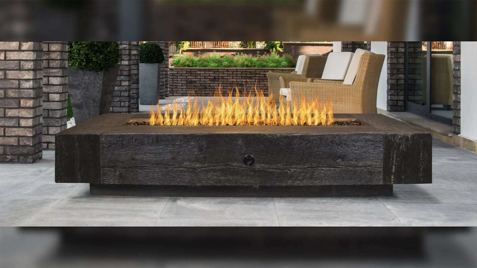The Outdoor Plus Coronado Wood Grain Fire Pit 72" - OPT-COR72 The Outdoor Plus
