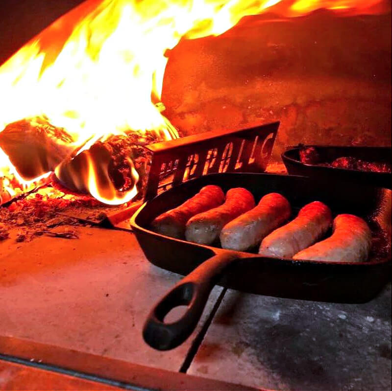 WPPO Karma 25 Inch Red Wood Fired Pizza Oven with Black Cart - WKK-01S-WS-Red