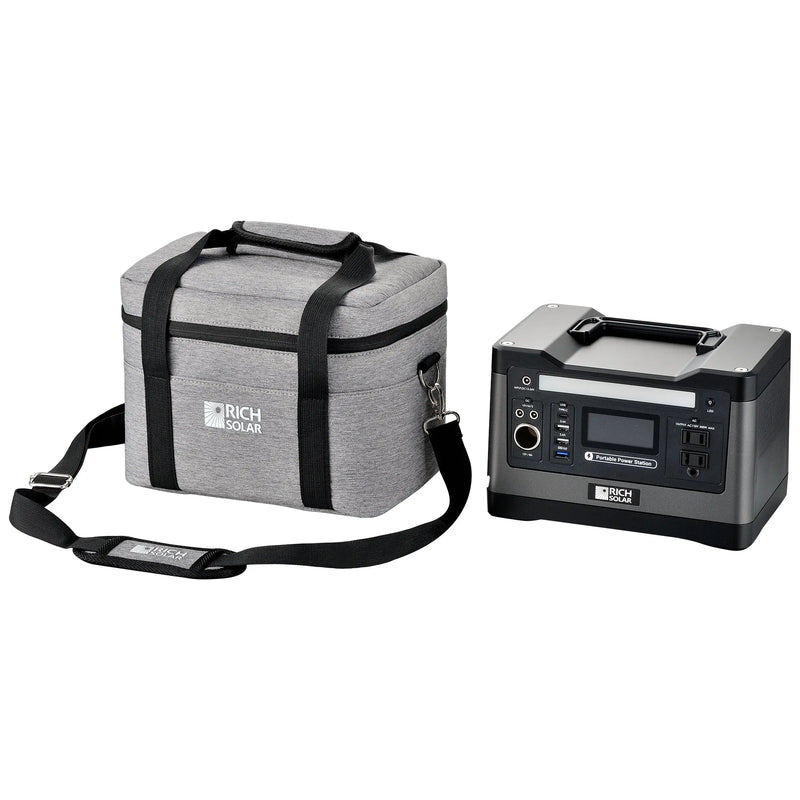 X500 Solar Generator Kit 540Wh Generator and 100 Watt Portable Solar Panel Black Rich Solar