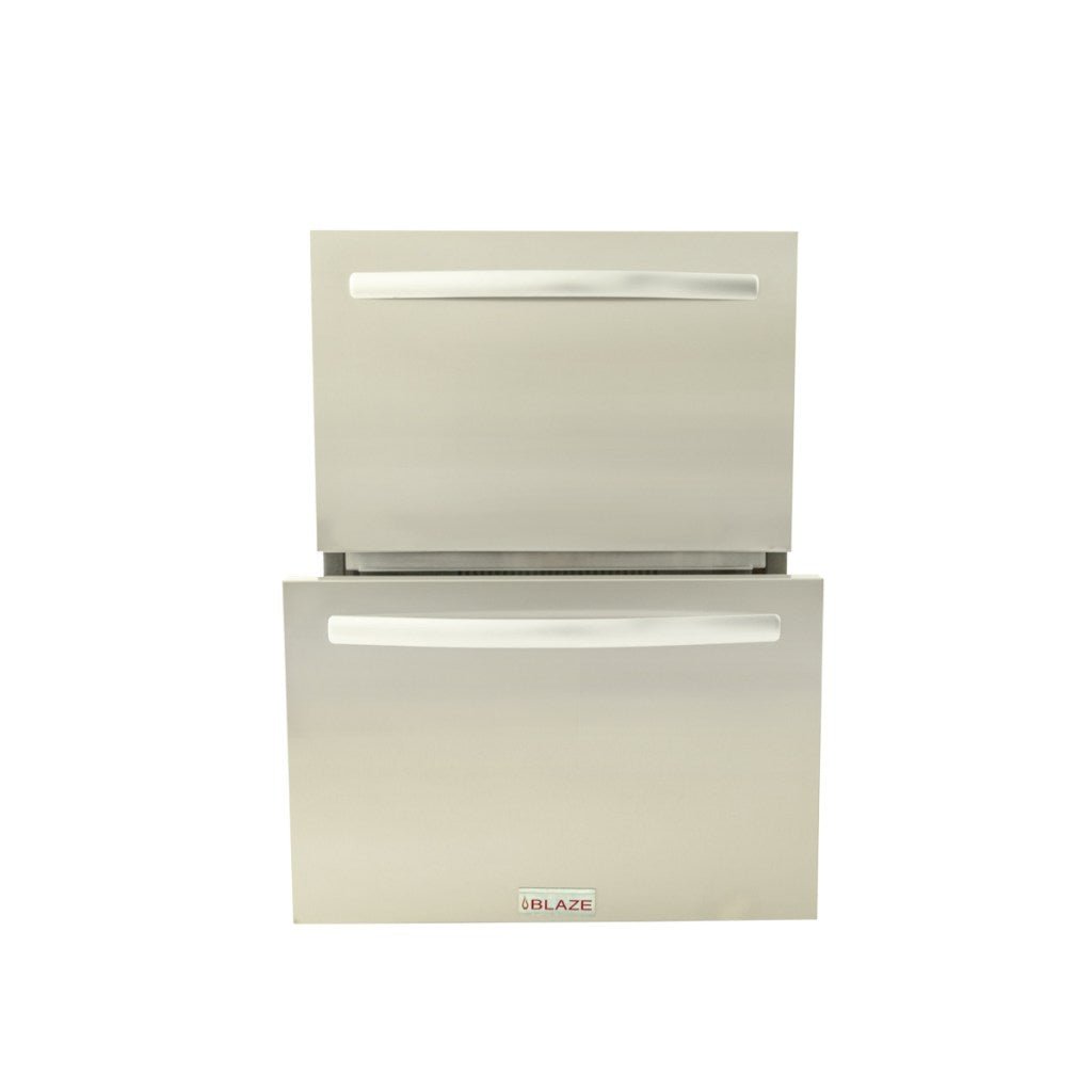 Blaze 23.5 - Inch 5.1 Cu. Ft. Outdoor Rated Stainless Steel Double Drawer Refrigerator - BLZ - SSRF - DBDR5.1 - by Blaze Grills | Buy at Agent BBQ