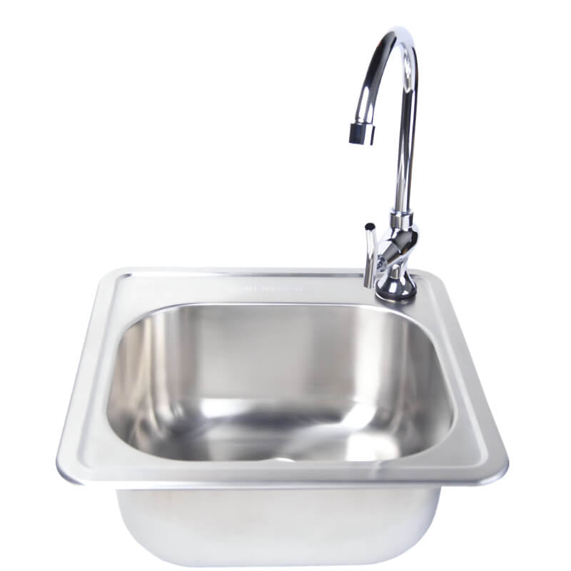 Fire Magic 15 - Inch Outdoor Rated Stainless Steel Sink With Cold Water Faucet - 3587 + 3588 - by Fire Magic | Buy at Agent BBQ