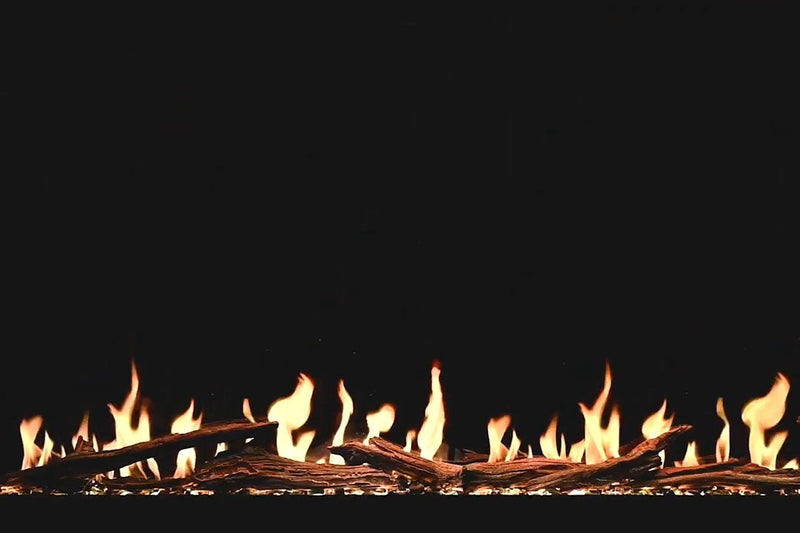 Modern Flames Orion Multi 88'' Heliovision Electric Fireplace Wall Mount Studio Suite | Weathered Walnut - Agent BBQ