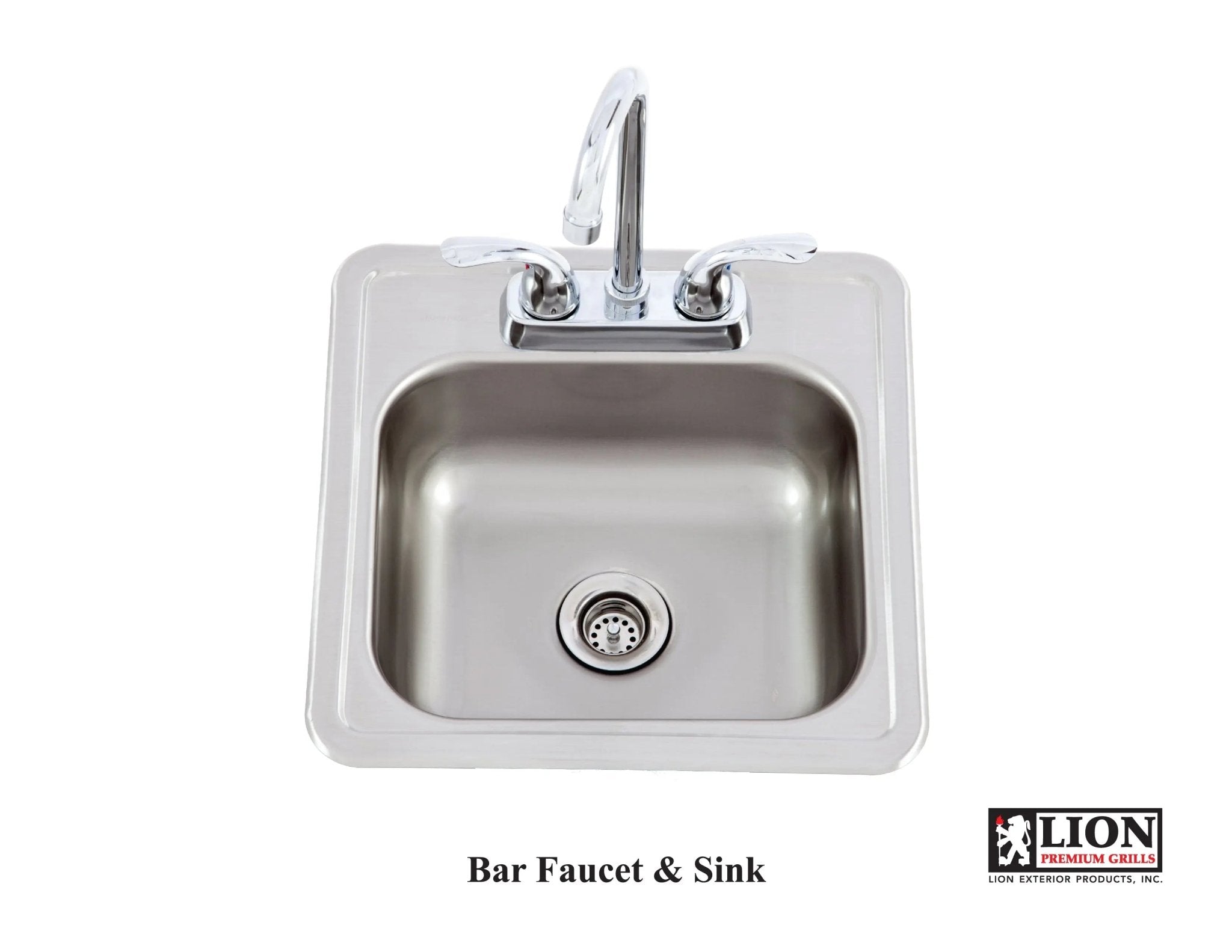 Lion 15 X 15 Outdoor Rated Stainless Steel Sink With Hot/Cold Faucet - by Lion Premium Grills | Buy at Agent BBQ