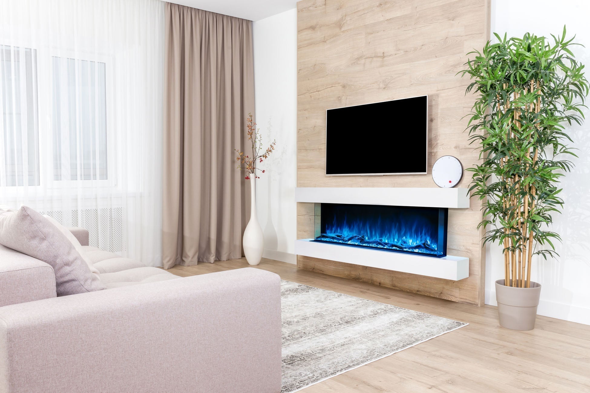 Modern Flames Landscape Pro 94" Electric Fireplace Wall Mount Studio Suite | White Ready to Paint - Electric Fireplace by Modern Flames | Buy at Agent BBQ