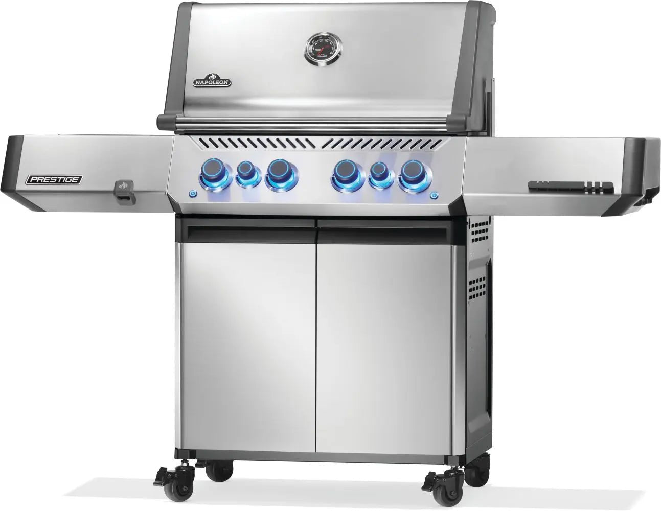 Napoleon Prestige 500 4 - Burner Propane Grill w/ Rotisserie & Side Burner - P500VRSIBSS - Outdoor Grills by Napoleon | Buy at Agent BBQ