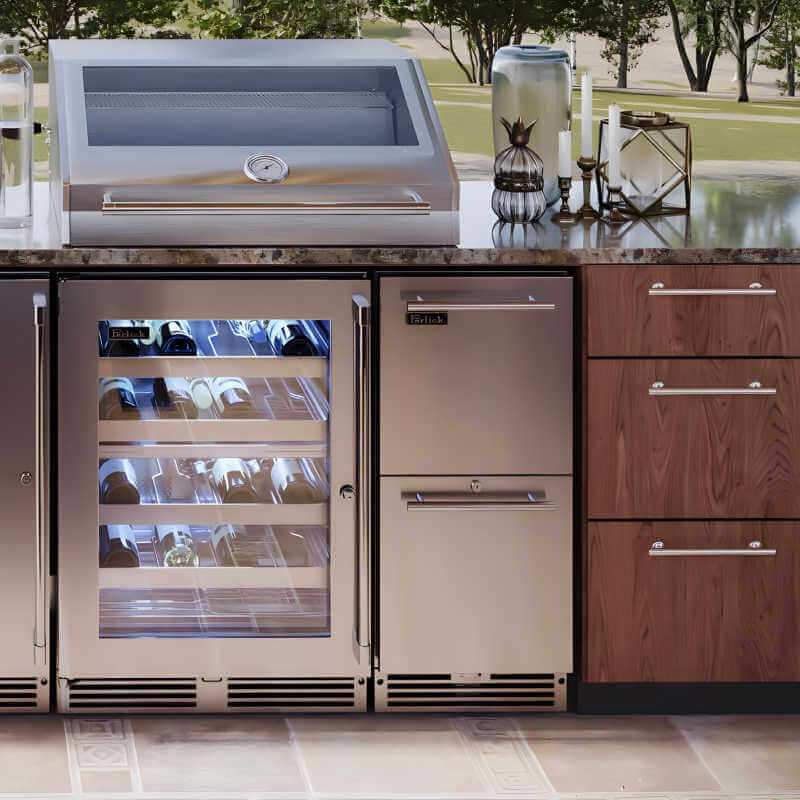 Perlick 15 - Inch Signature Series Stainless Steel Drawer Outdoor Refrigerator with Lock - HP15RO - 4 - 5DL - by Perlick | Buy at Agent BBQ