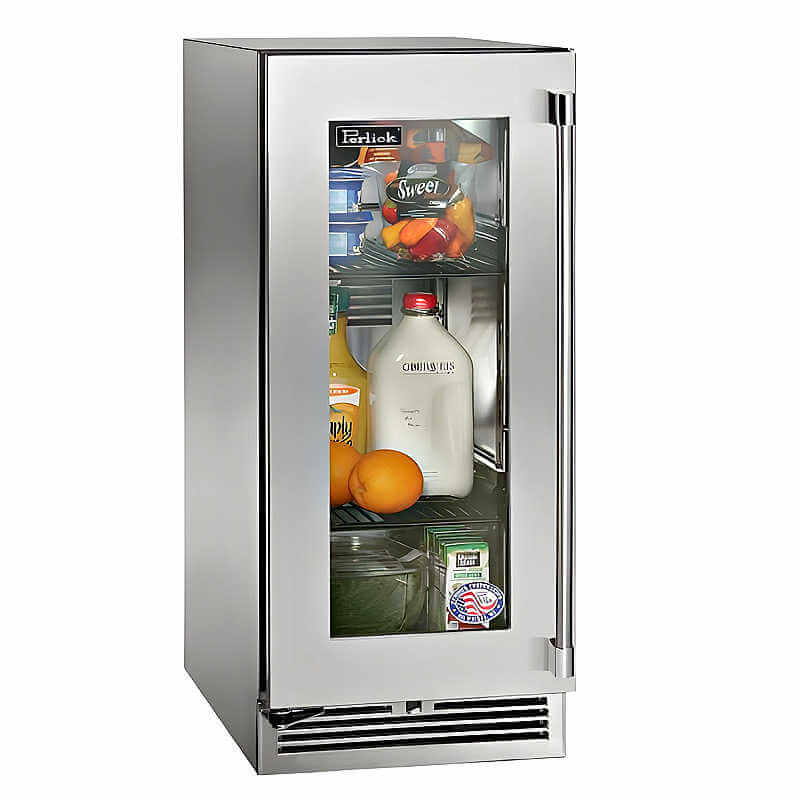 Perlick 15 - Inch Signature Series Stainless Steel Glass Door Outdoor Refrigerator with Door Lock - HP15BO - 4 - 3 - by Perlick | Buy at Agent BBQ