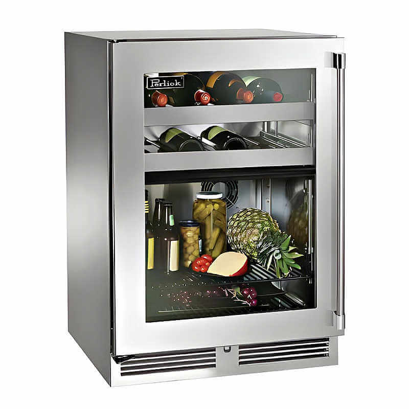 Perlick 24 - Inch Signature Series Glass Door Dual Zone Outdoor Refrigerator/Wine Reserve w/ Lock - HP24CO - 4 - 3 - by Perlick | Buy at Agent BBQ