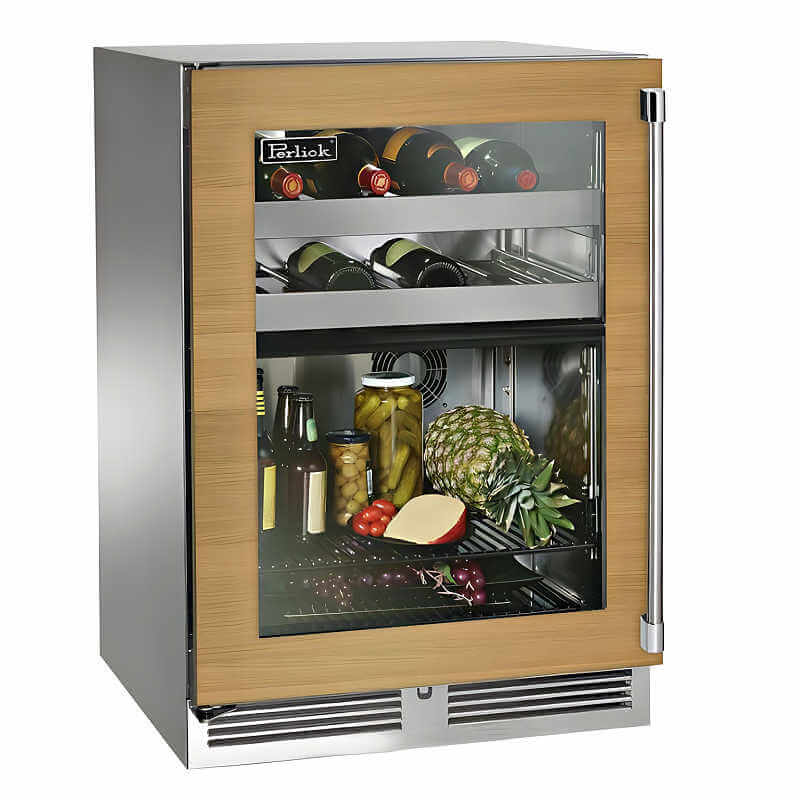 Perlick 24 - Inch Signature Series Panel Ready Glass Door Dual Zone Outdoor Refrigerator/Wine Reserve w/ Lock - HP24CO - 4 - 4 - by Perlick | Buy at Agent BBQ