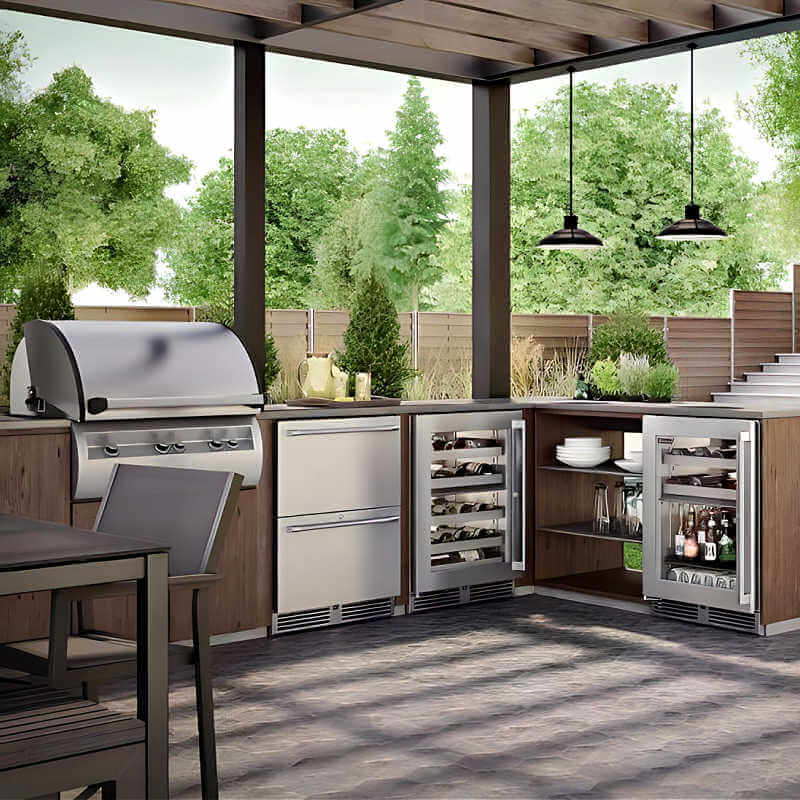 Perlick 24 - Inch Signature Series Stainless Steel Outdoor Refrigerator Drawers with Lock - HP24RO - 4 - 5DL - by Perlick | Buy at Agent BBQ